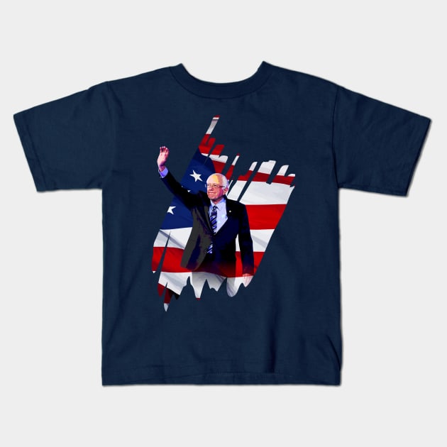 BERNIE SANDERS WAVED HIS HAND Kids T-Shirt by MufaArtsDesigns